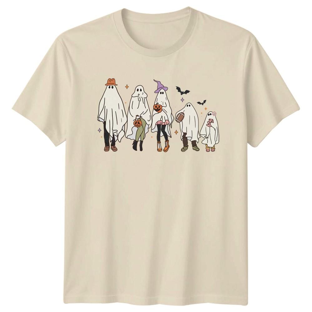 Retro Ghost Family Halloween TShirt Spooky Season Gift For Him And Her