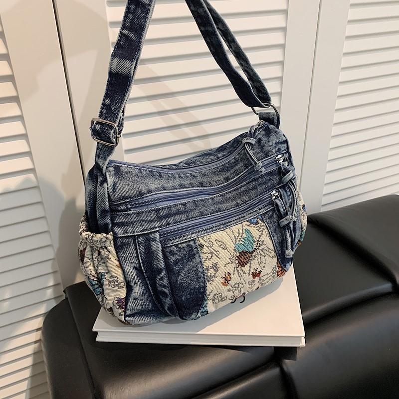 Τσάντα Τζιν Πολλαπλών Θηκών Τσάντα Χιαστί Γυναικεία Τσάντα Ώμου