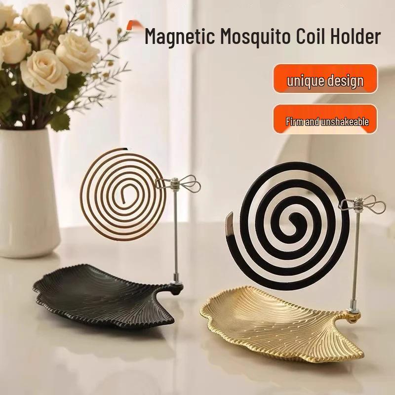 Magnetic Mosquito Coil Holder with Detachable Ash Tray and Clips
