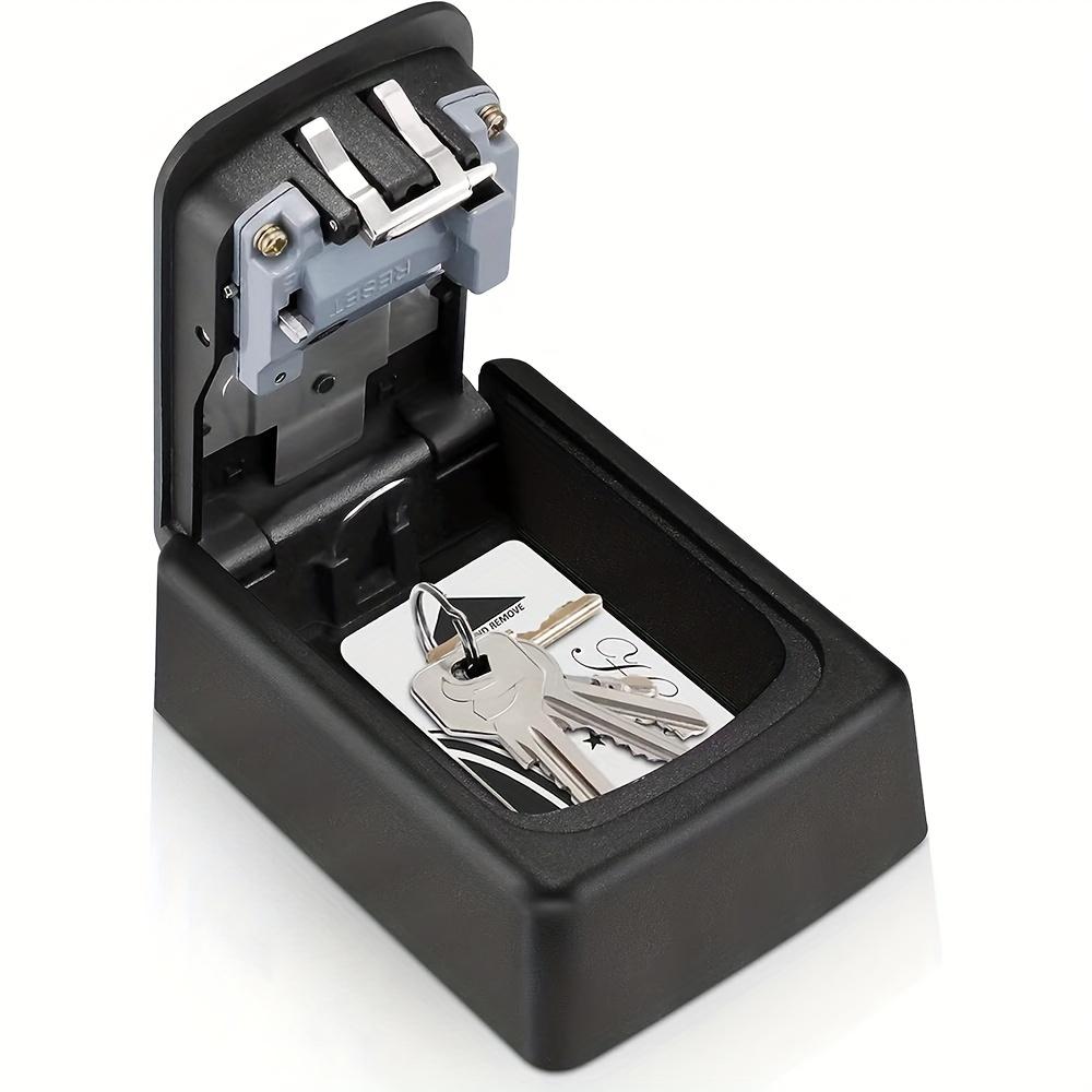 Secure & Spacious Wall-Mounted Key Safe - Waterproof, Weatherproof Metal Lock Box with 4-Digit Combination for Home Keys, Easy Install, Black