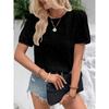 Women's New Commuter Loose Models Short-sleeved Package Neck Round Neck Top Sequin T-shirt
