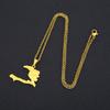 Haiti Map City Pendant Necklace Stainless Steel Men Women Gold/Steel Color Ayiti Country Map Jewelry Ethnic Gift