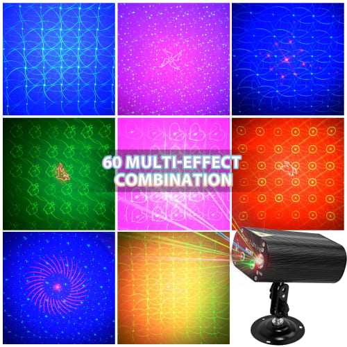 Párty světlo, Disko světlo, LED jevištní osvětlení s 36 vzory, s ovládáním zvukem a automatickým režimem, Efekt zrcadlové koule, Vícebarevné měnící se jevištní světlo, Kompaktní