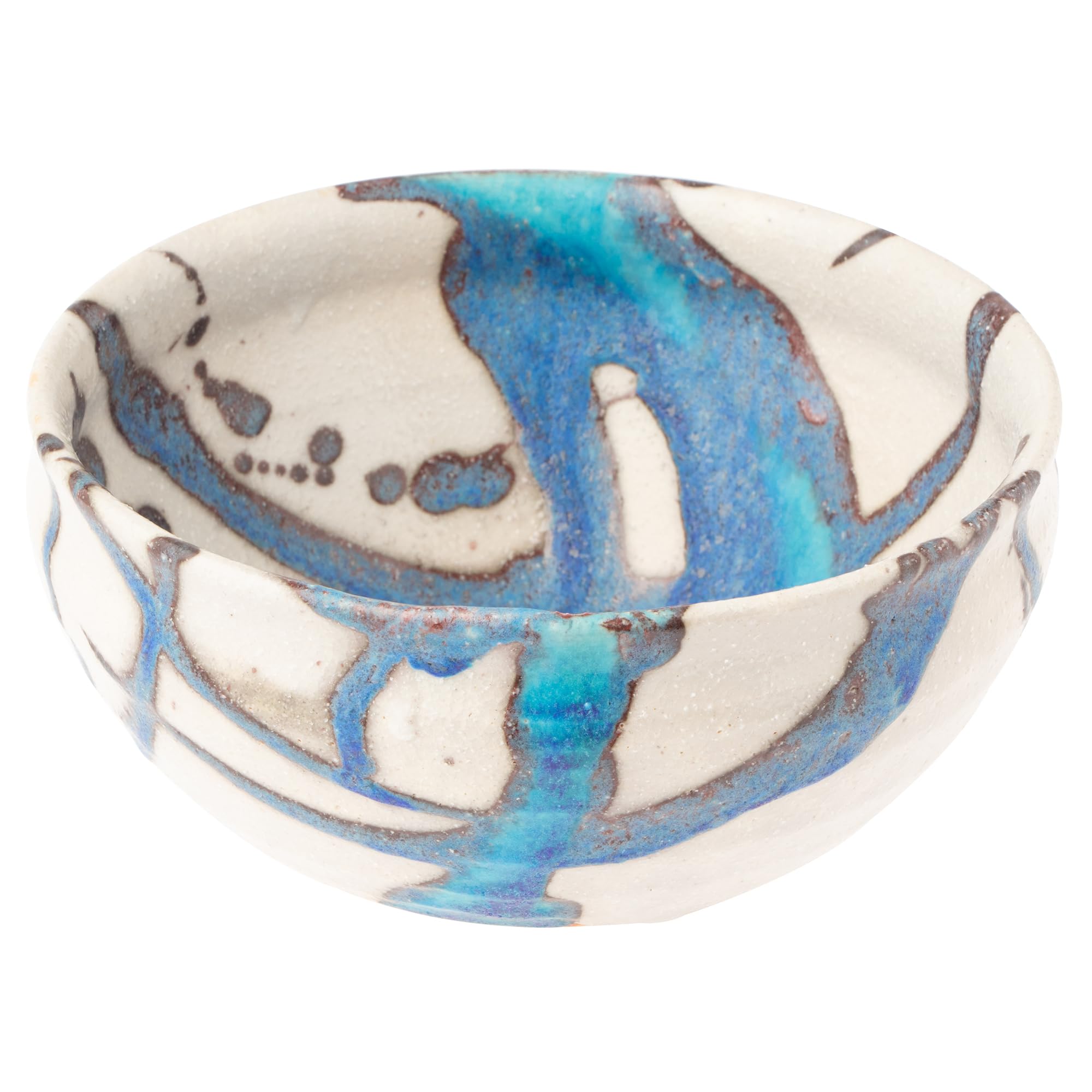 Миска Хэчимон из керамики Сигараки Marui Seito, прибл.. Диаметр 16 см, Цвет Ледниковый синий, MR-3-4222