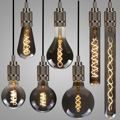 Vintage Edison LED Bulb, Electroplated Smoke Gray, Warm Light, E27, ST64/G80/G95