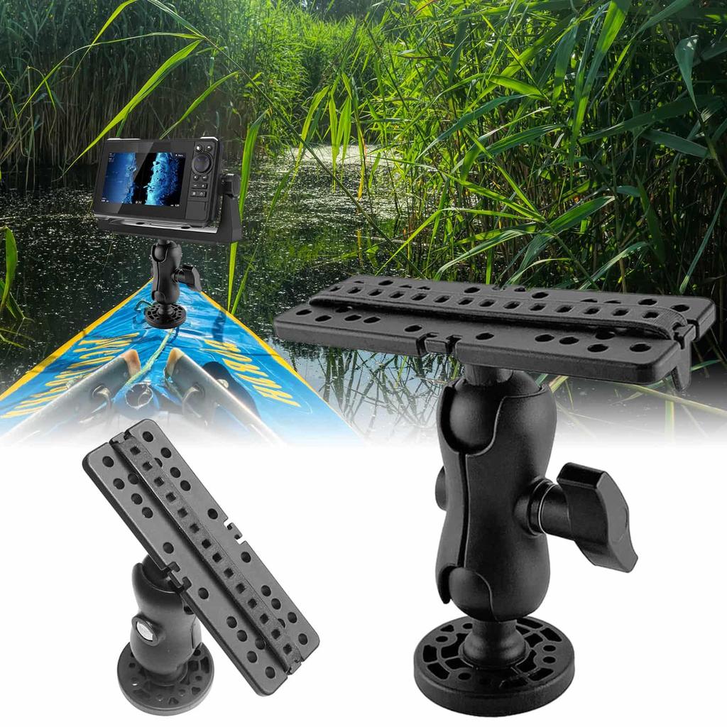 Fish Finder Bracket 360 Degree Swivel Ball Mount Electronic Fish Finder Mount Base Fishfinder Plate Inflatable Kayak Accessorie