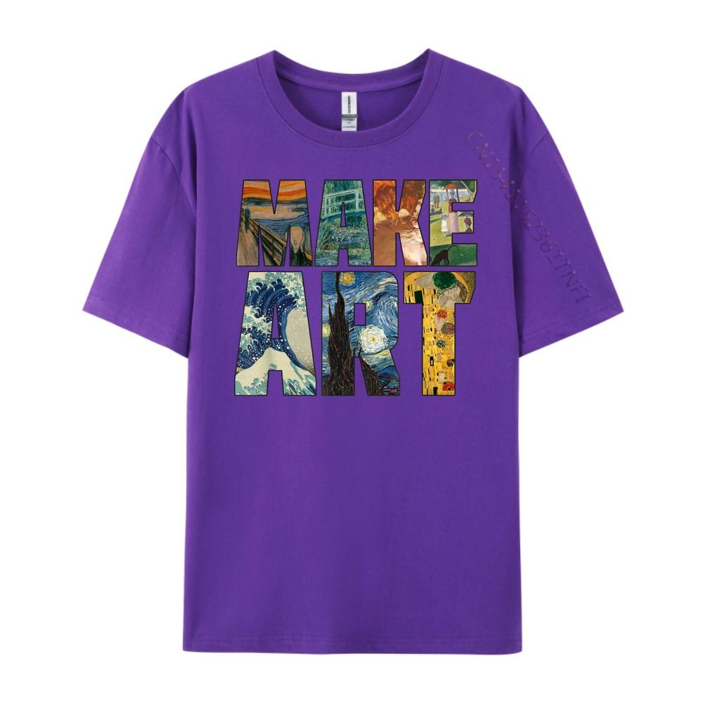 MAKE ART Funny Artist Artistic Humor Painting Cool Tshirt Camisas Basicas Hombre Casual Everyday T Shirts For Men Normal