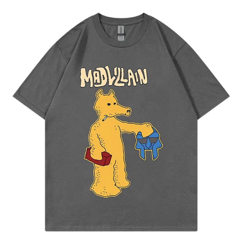 Funny Cartoon Rap Quasimoto T-shirts Rapper Mf Doom Mad Villian Graphic T Shirts Men Women Hip Hop Fashion Short Sleeve T-shirt
