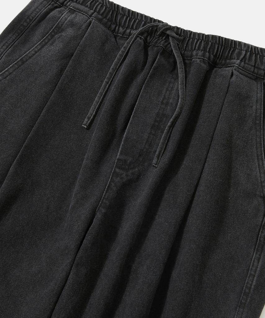 COLUMBIA UNIVERSITY M-Label Loose-Fit Pintuck Denim Pants_Gray Jean