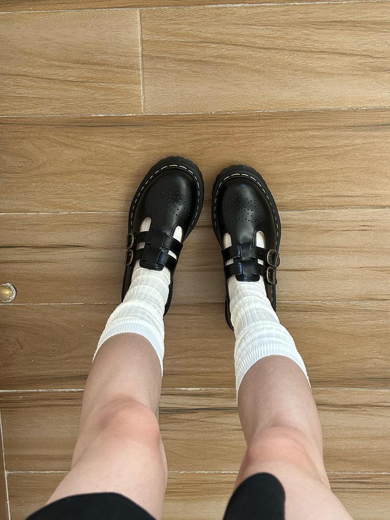 Cowhide Version~ Niche Versatile Martin Single Shoes Women's British Retro Casual Small Leather Shoes Hollow Thick-soled Mary Jane Shoes