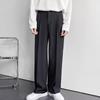 Mens American Style White Loose Straight Floor Drape Casual Suit Pants