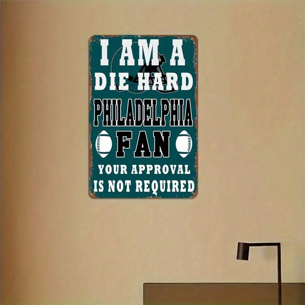 Philadelphia Eagles Vintage Metal Sign 8x12 Inch Football Team Decor Rustic Tin Art