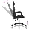 Gaming Chair Swivel Black and Gray Artificial Leather