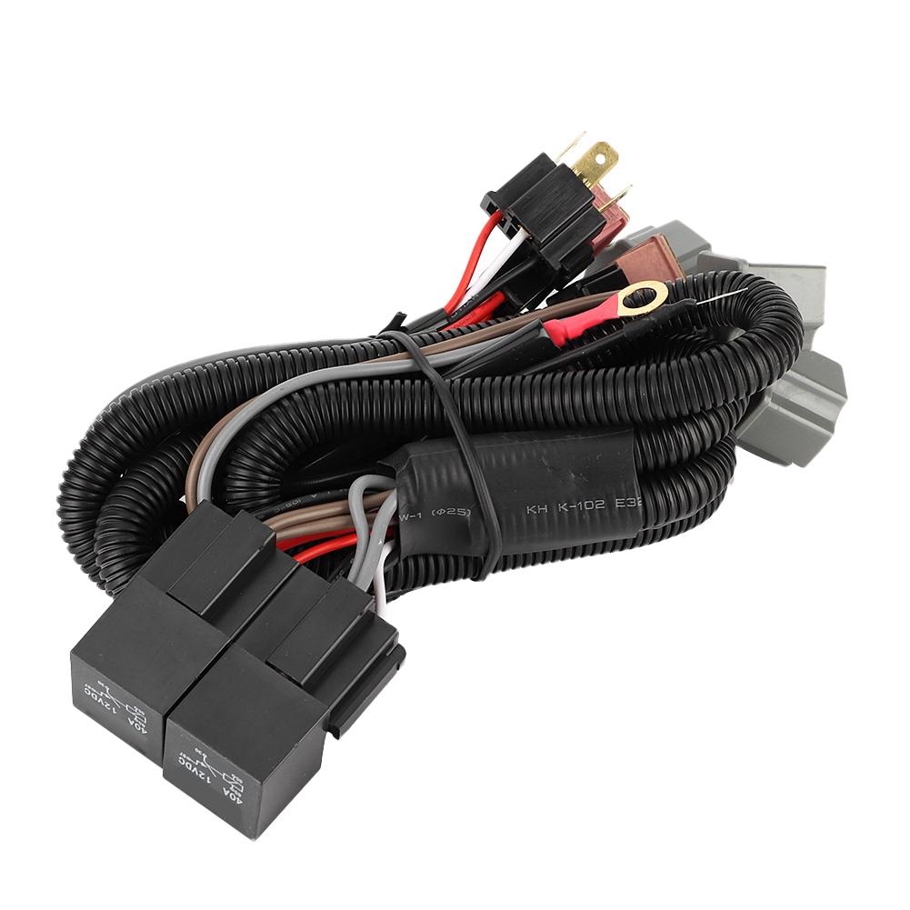 Car LED Light Headlight Wiring Harness Lighting Boost With For H4 Adapters Four Lights