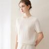 Kang Sai Ni Women's 100% Cashmere Round Neck Cable Knit Sweater - Versatile & Casual Knitwear