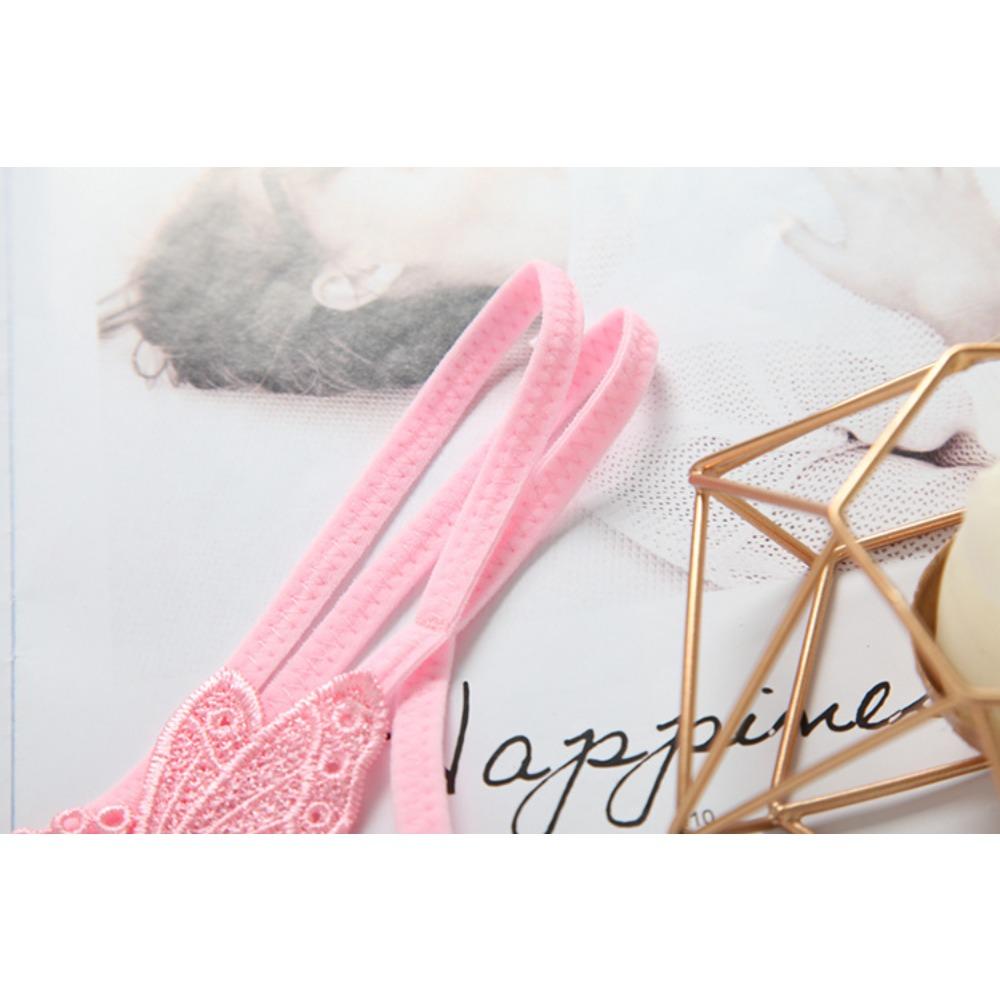 Thong Women's Transparent Hollow Embroidery Pearl Sexy Panties Sao Low Waist Hot Ultra-thin Sex Trousers