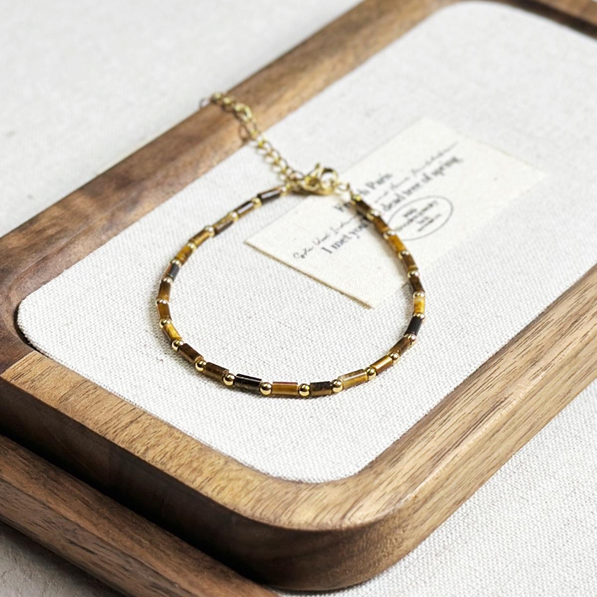 Европейский и американский тренд Натуральный камень Кристалл Титановая сталь Браслет – Высококлассный, Универсальный Модный Аксессуар