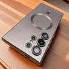 Luxury Magnetic Wireless Charging Matte Phone Case For Samsung Galaxy S25 Edge S24 Ultra S23 FE S21 Plus Shockproof Soft Cover