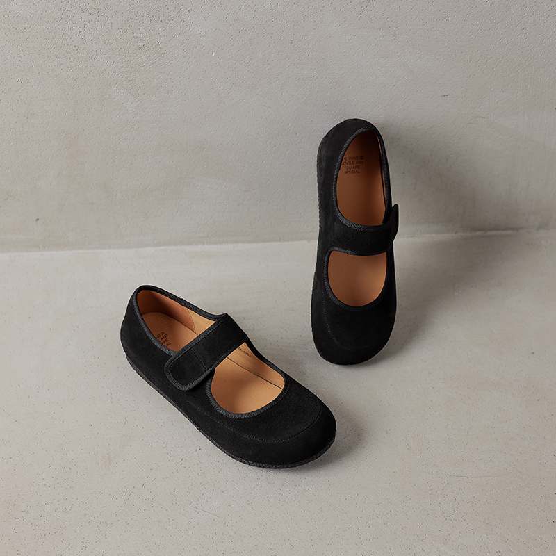 Krazing Pot Cow Suede Nubuck Spring Autumn Winter Flats Slip on Mules Women Keep Warm Fashion Girls Casual Shoes