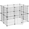 3114043 vidaXL Pet Cage with 20 Panels and Door Black 35x35 Cm