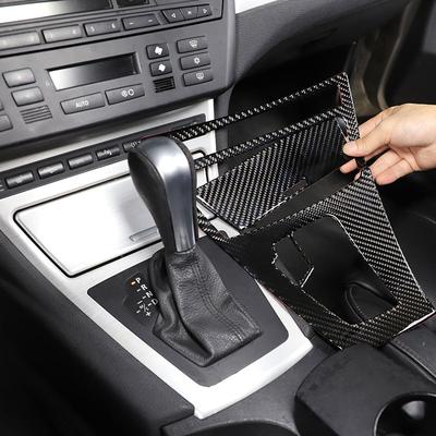 For BMW X3 E83 2006-2010 Soft Carbon Fiber Car Central Control Gear Panel Cover Trim Sticker Interior Car Accessories
