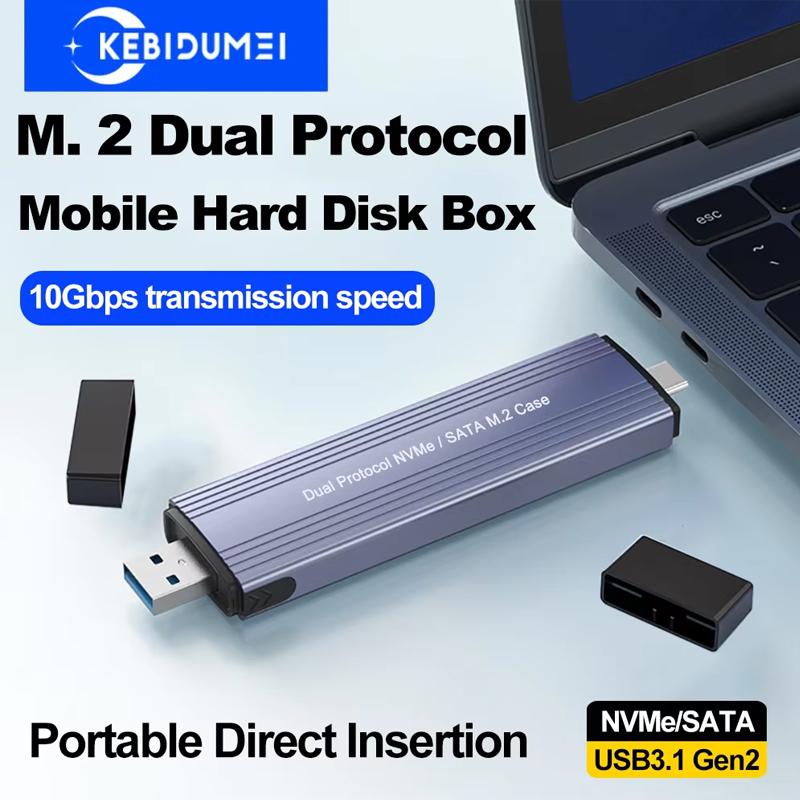 M.2 SSD Case NVMe USB Type-C Gen2 10Gbps PCIe SSD Case M2 SATA&NGFF M.2 NVME Enclosure Disk Box Direct Insertion M.2 SSD Case