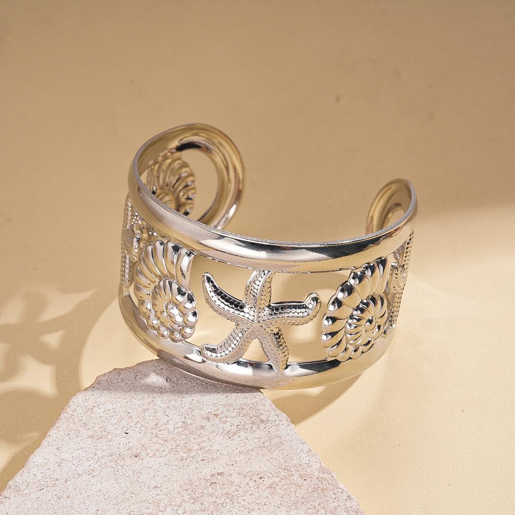 Shell Conch Turtle Starfish Coconut Open Bracelet Metal Vacation Wind Niche Premium Jewelry