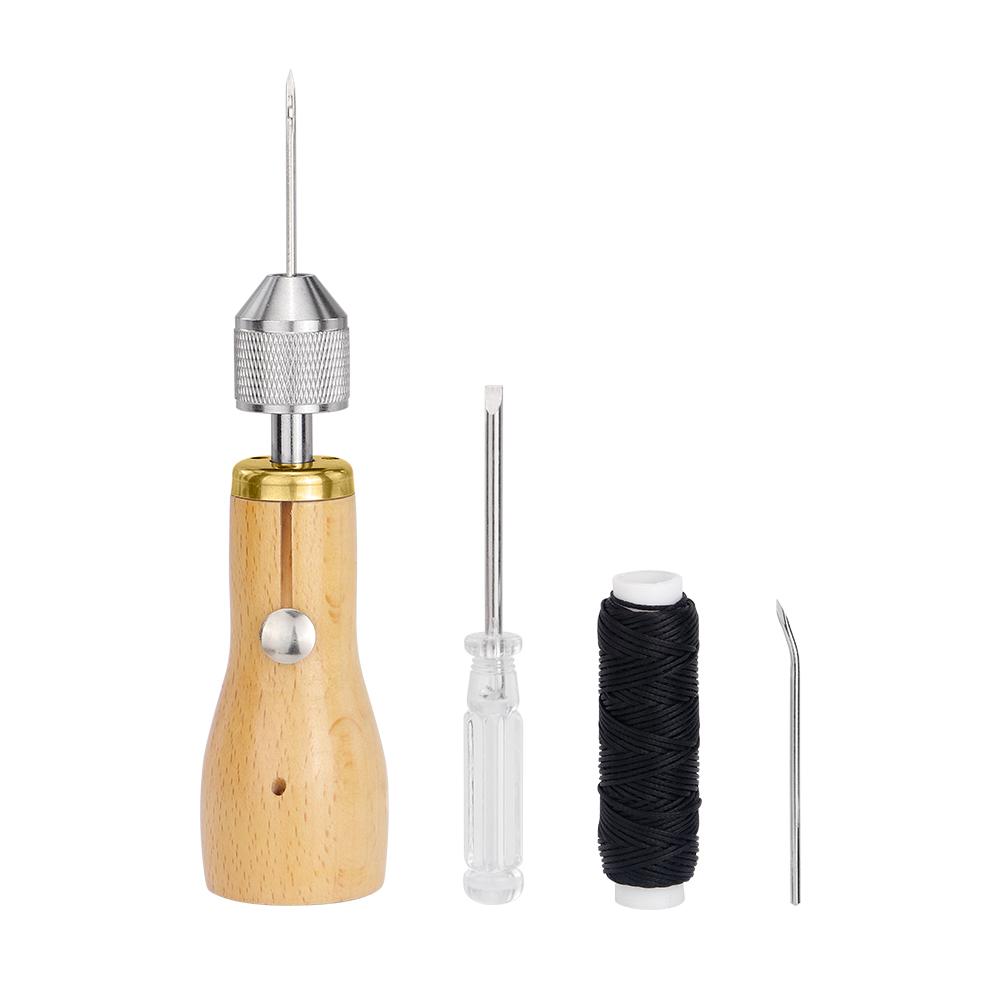 

1set Faux Leather Sewing Awl Kit - Metal Hand Stitcher for DIY Handmade Crafts & Repairs, Quick Sewing & Repairing Tool Set