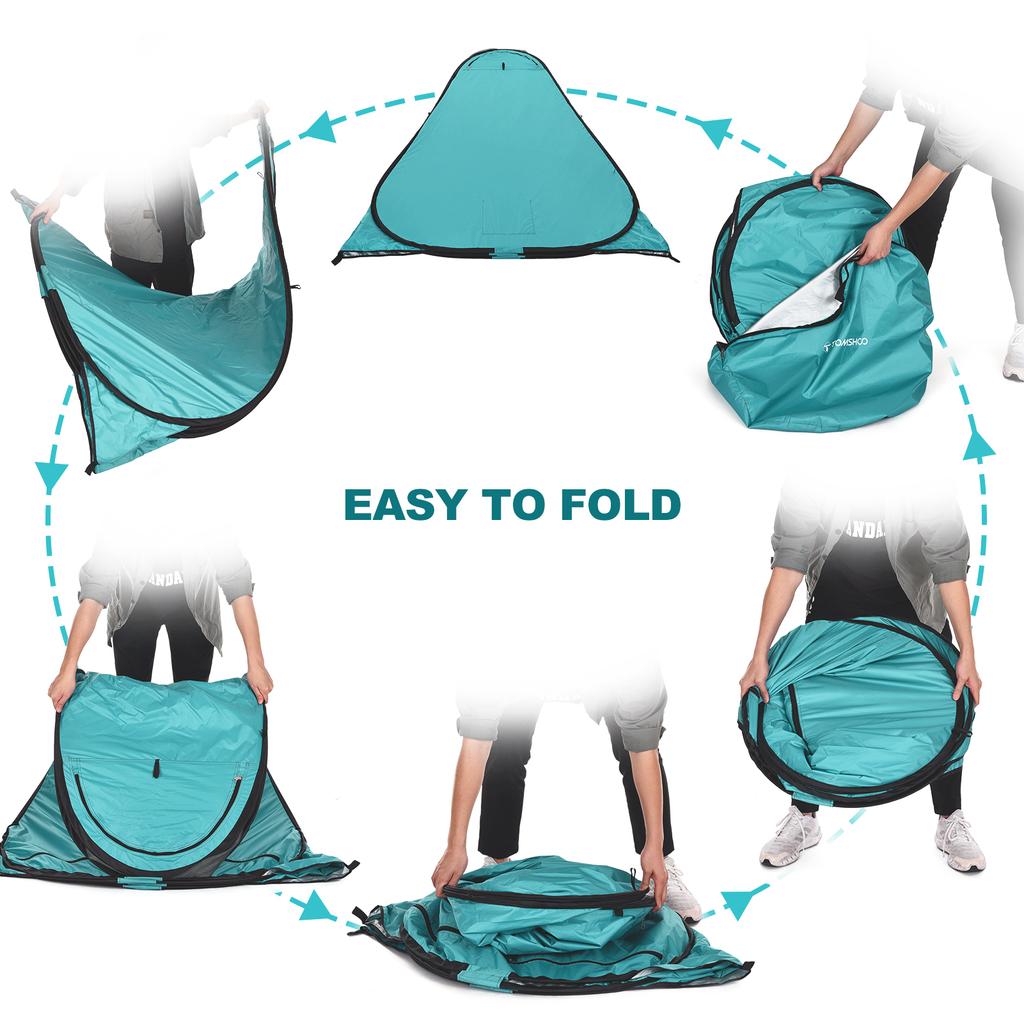 TOMSHOO Pop Up Privacy Shower Tent Changing Room Tent with Removable Rain Fly and Floor for Camping