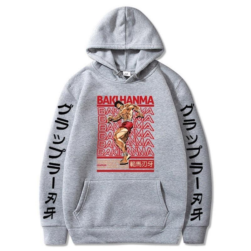 Baki Fanma Edged Teeth, Cartoon Anime Casual Hoodie