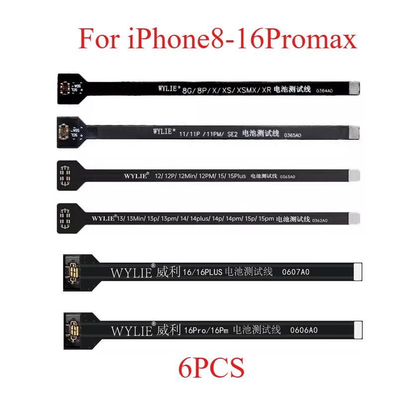 WYLIE Battery Extension Tester Flex Cable For iPhone X 12 13 14 16 Pro Max Phone Repair Tool