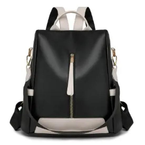 Female Backpacks with PU Zippers Casual Bags High Capacity Basic Style Trend Contrasting Colors New Fashion