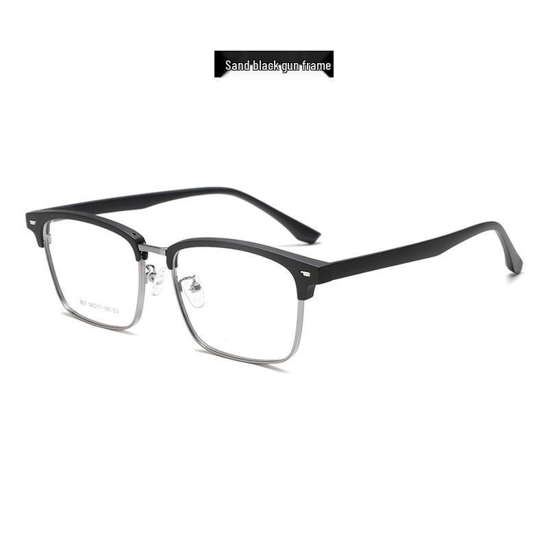 2025 Men s Business Half-Frame Metal Glasses with Eyebrow Stand – Artistic Myopia Frames