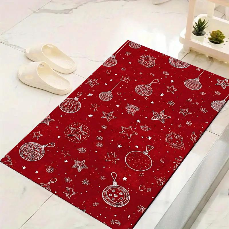 1Pc Santa Claus Reindeer Rug Office Carpet Indoor Outdoor Doormat Nonslip Soft And Comfortable Living Room Christmas Halloween Gift D91817