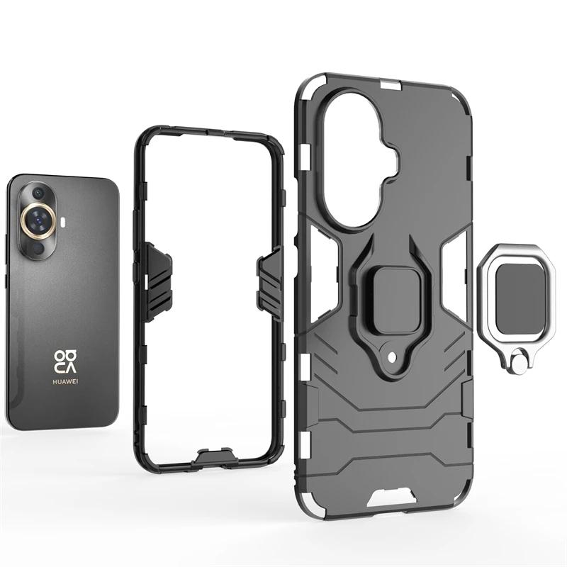 For Huawei Nova 12S 12 S Back Cover Phone Case Shockproof Armor Anti-Fall Metal Ring Holder Magnetic Protect Funda Coque