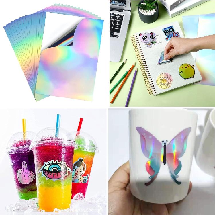 20Pcs Lamination Sticker Paper Clear A4 Printable Vinyl Labels Crafts Decal