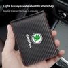 Car Driver License Cover Suede Anti-Fur Car Driving Documents Case Credit Card Holder For Octavia Kodiaq Fabia Superb Knfg14