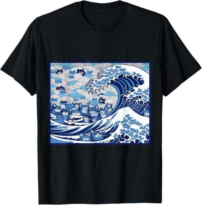 

Blue Cats Wave For Kamala Funny T-Shirt 4XL