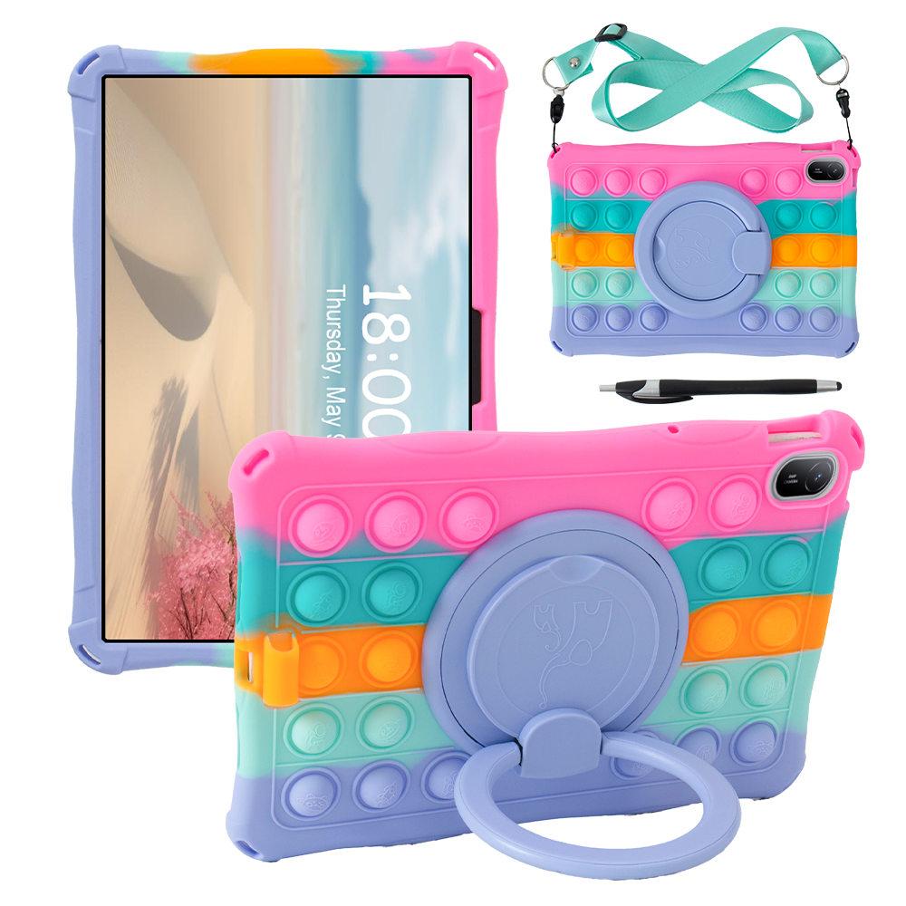 Rotating Bubble Soft Silicone Case For Huawei MatePad SE 11inch 2025 Kickstand Kids Safe Tablet Cover