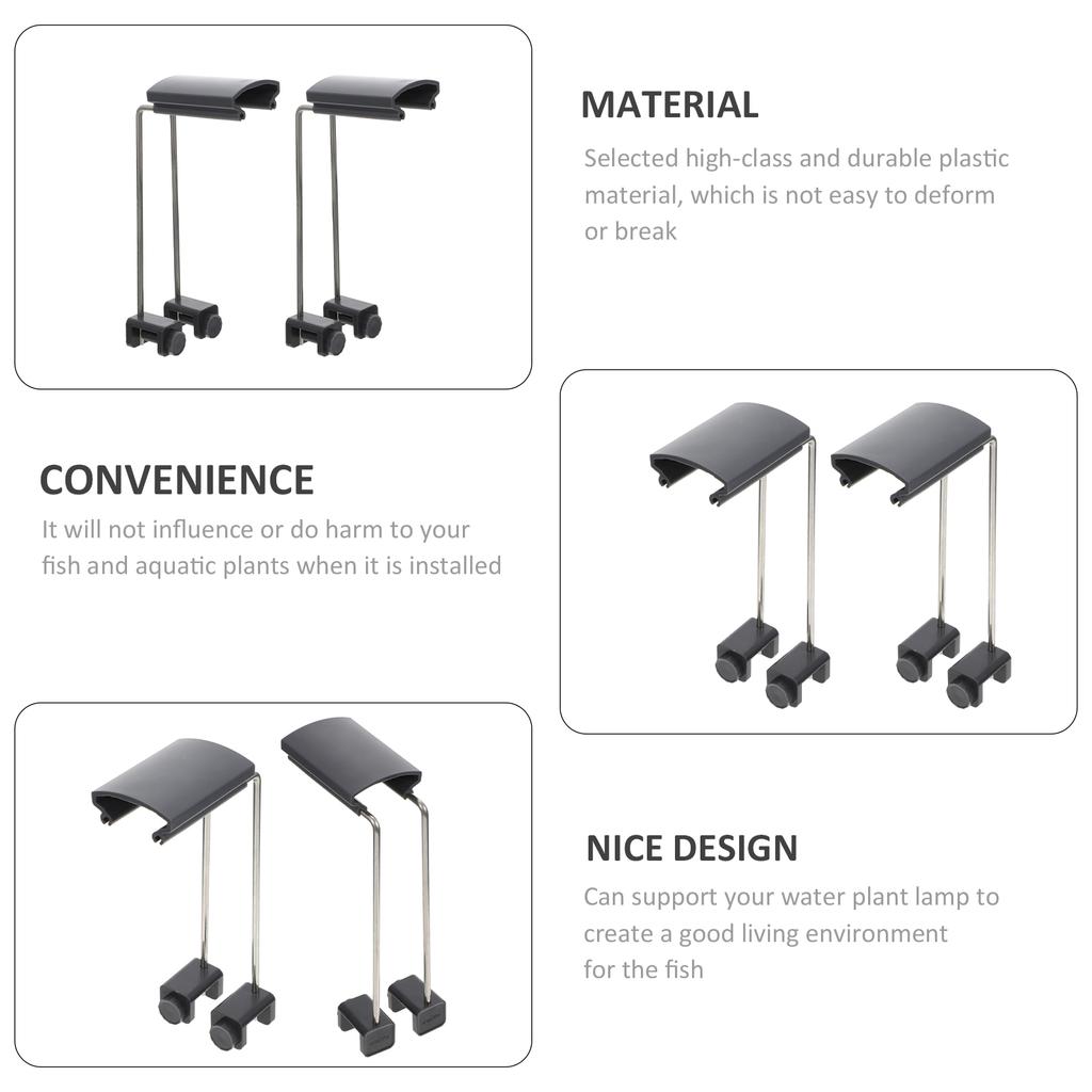 2 Pcs Durable Plastic Fish Tank Light Bracket Water Grass Lamp Stand Aquarium Lighting Holder Support Aquatic Plant Lamp Fixing