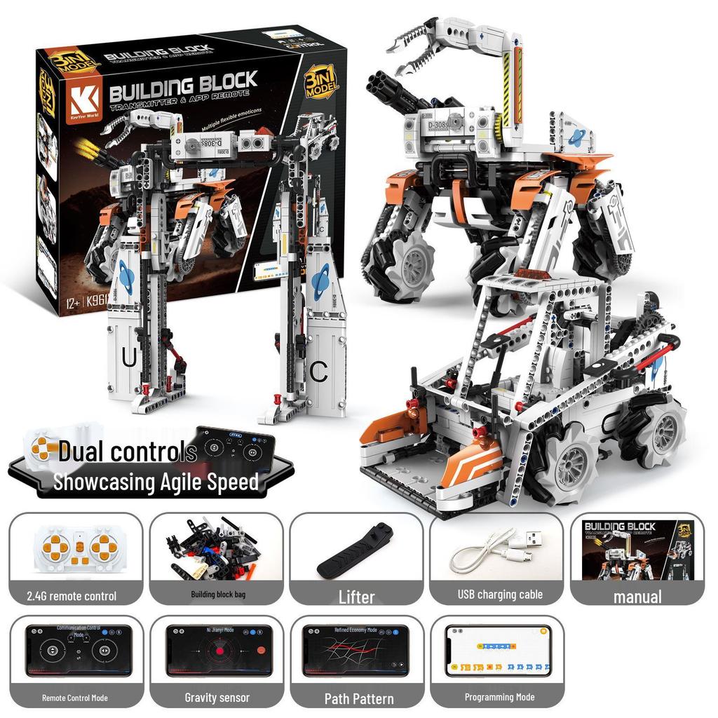 Kit de robot programmable télécommandé avec blocs de construction pour l'exploration scientifique éducative