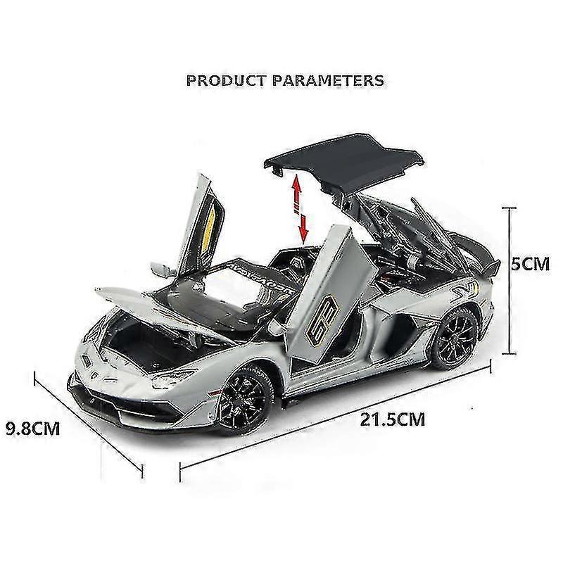1:24 Lamborghinis Aventador Svj63 Alloy Model Car Toy Diecasts Metal Casting Sound And Light Car Toy