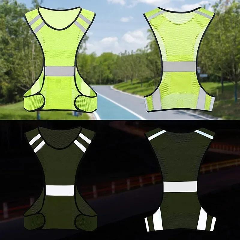 Cycling Reflective Vest High Visibility Safe Jacket for Night Riding Running Jogging Motorcycle Outdoor Sports Waistcoat