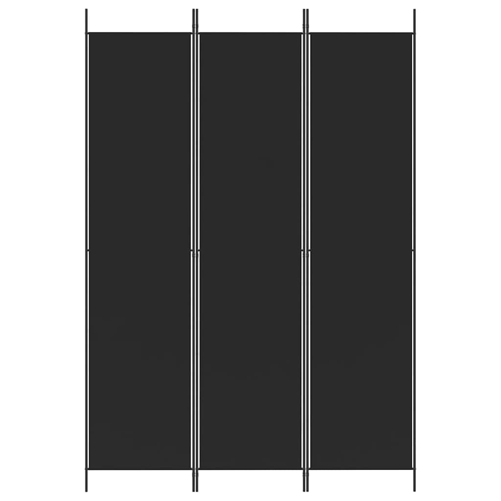3 Panel Black Folding Screen 150 x 220 cm Fabric