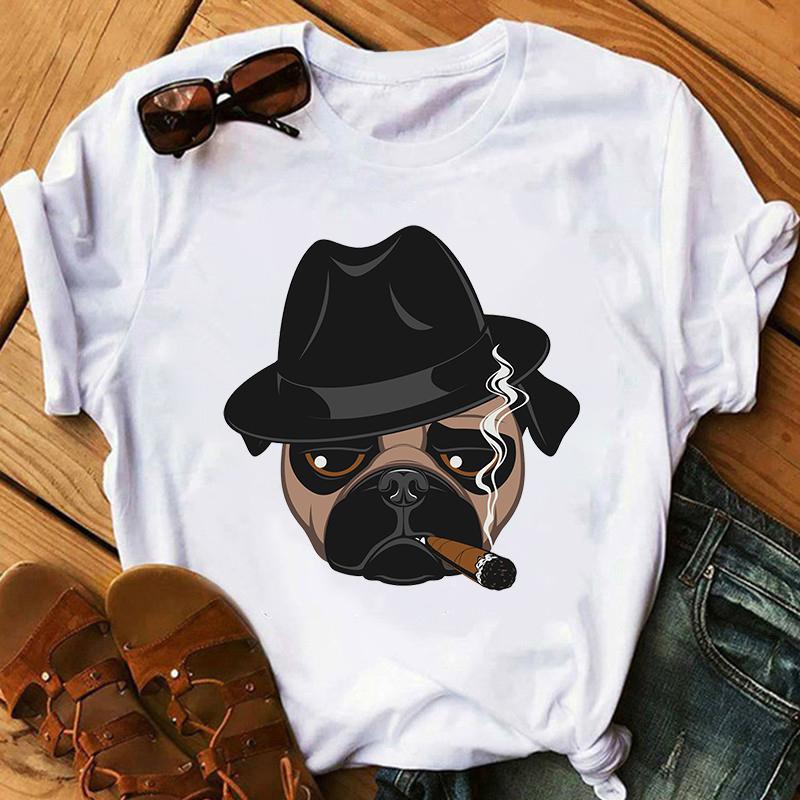 Kawaii French Bulldog T Shirt Women Dog Lover Top Tees Femme Summer Top Female Aesthetic Clothes Graphic Tshirt Camisetas Mujer
