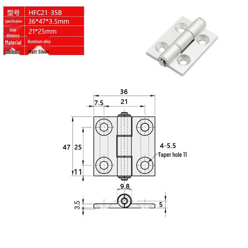 Aluminum Alloy HFC21-79A/35C/48B/62B/22 Butterfly Hinge with Taper Hole