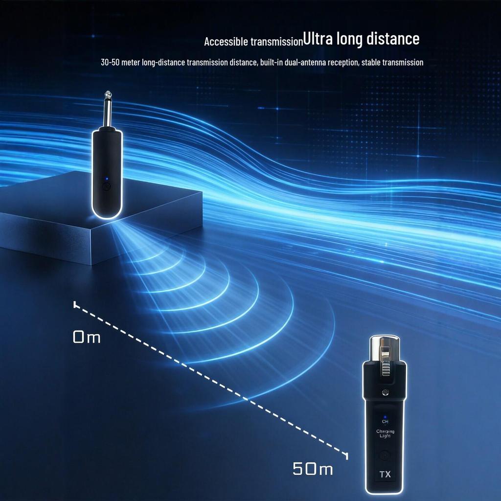 2.4G Wireless Grenade System: Wired to Wireless Capacitive Microphone with One-to-Two Transmitter-Receiver.