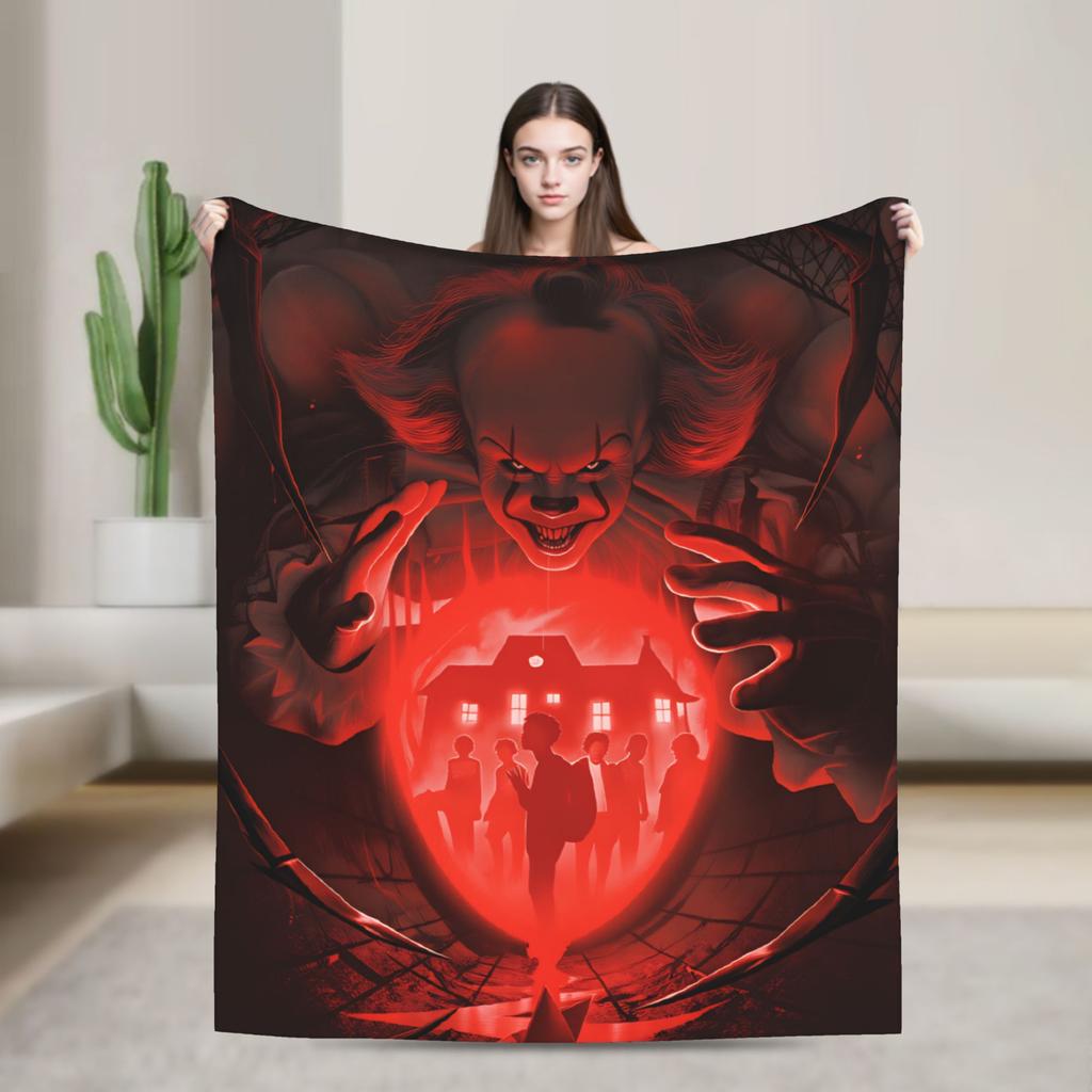 IT Welcome To The Derry 2025 Flannel Blankets Soft Throw Blanket for Bedroom Travel Office Novelty Bedspread Sofa Bed Cover