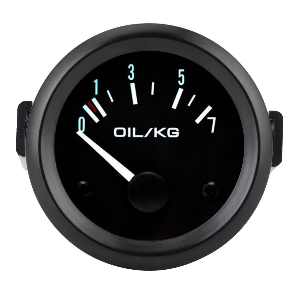 Universal Oil Pressure Gauge 12V 07kg cm 52mm Dia Car Instrument W Sensor White LED Light