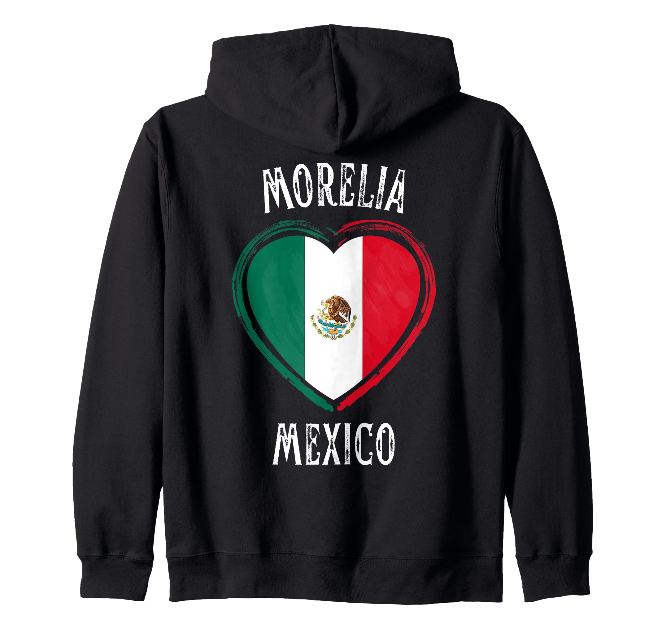 Mexico Flag Heart Morelia City Zip Hoodie